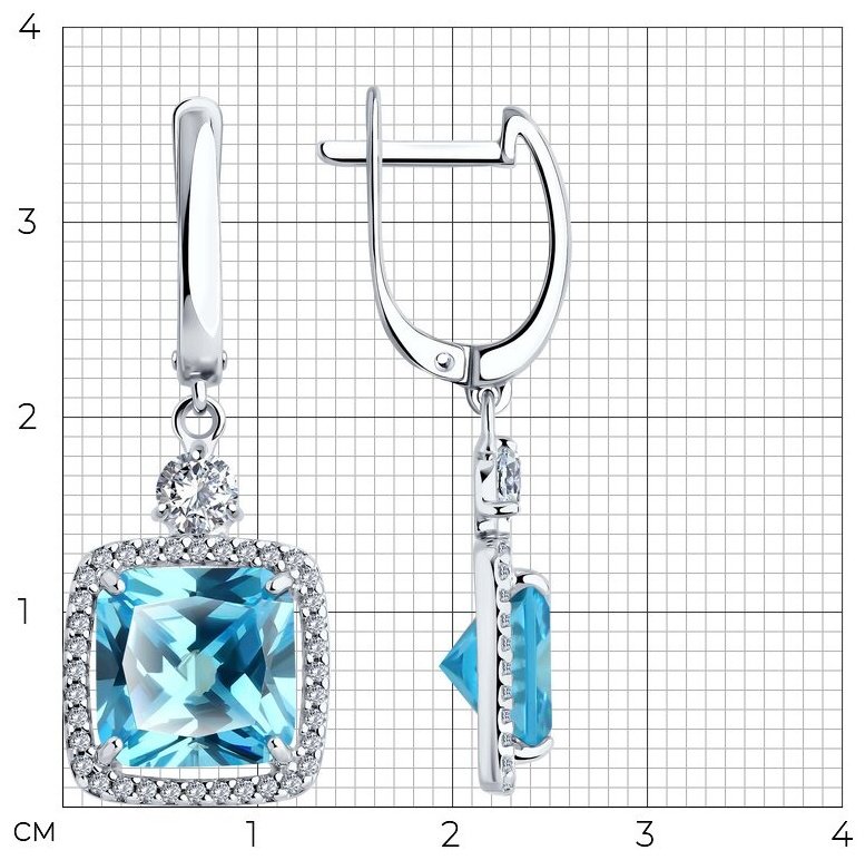 Серьги SOKOLOV 94026779 вес 6.98 г серебро, фианит купить,NaN
