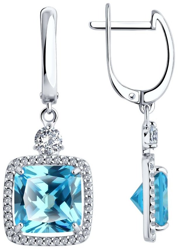 Серьги SOKOLOV 94026779 вес 6.98 г серебро, фианит купить,NaN