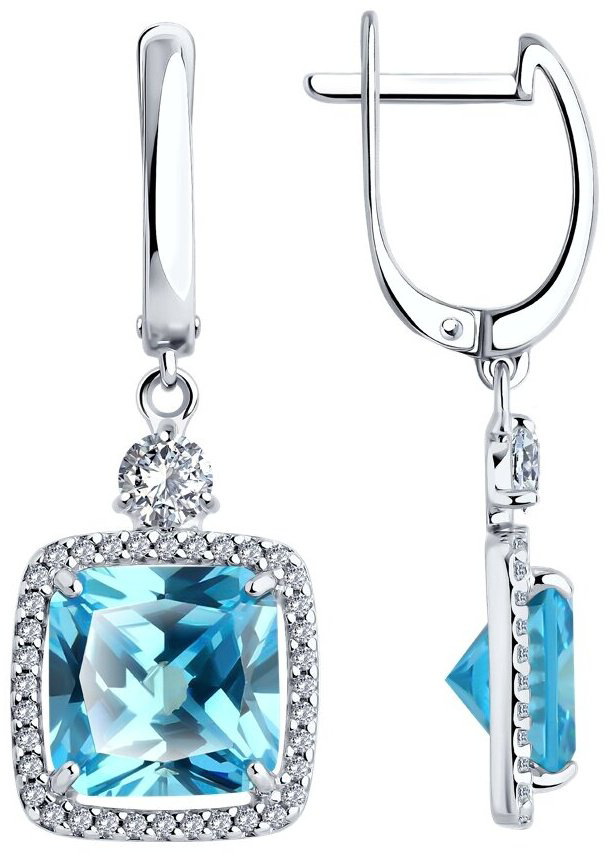 Серьги SOKOLOV 94026779 вес 6.98 г серебро, фианит купить,NaN