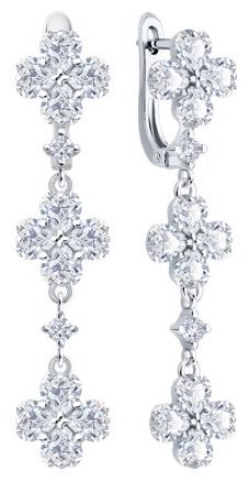 Серьги SOKOLOV 94027033 вес 6.14 г серебро, фианит купить,NaN