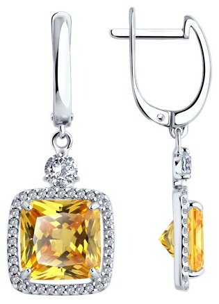 Серьги SOKOLOV 94026780 вес 7.07 г серебро, фианит купить,NaN