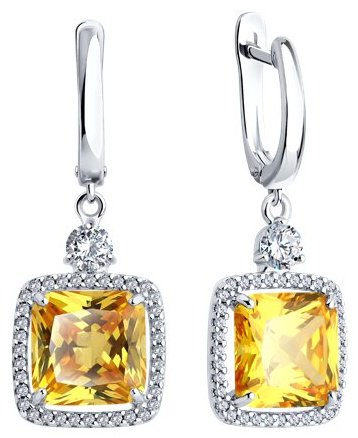 Серьги SOKOLOV 94026780 вес 7.07 г серебро, фианит купить,NaN