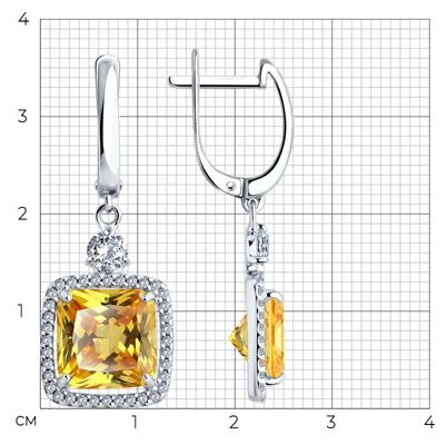 Серьги SOKOLOV 94026780 вес 7.07 г серебро, фианит купить,NaN