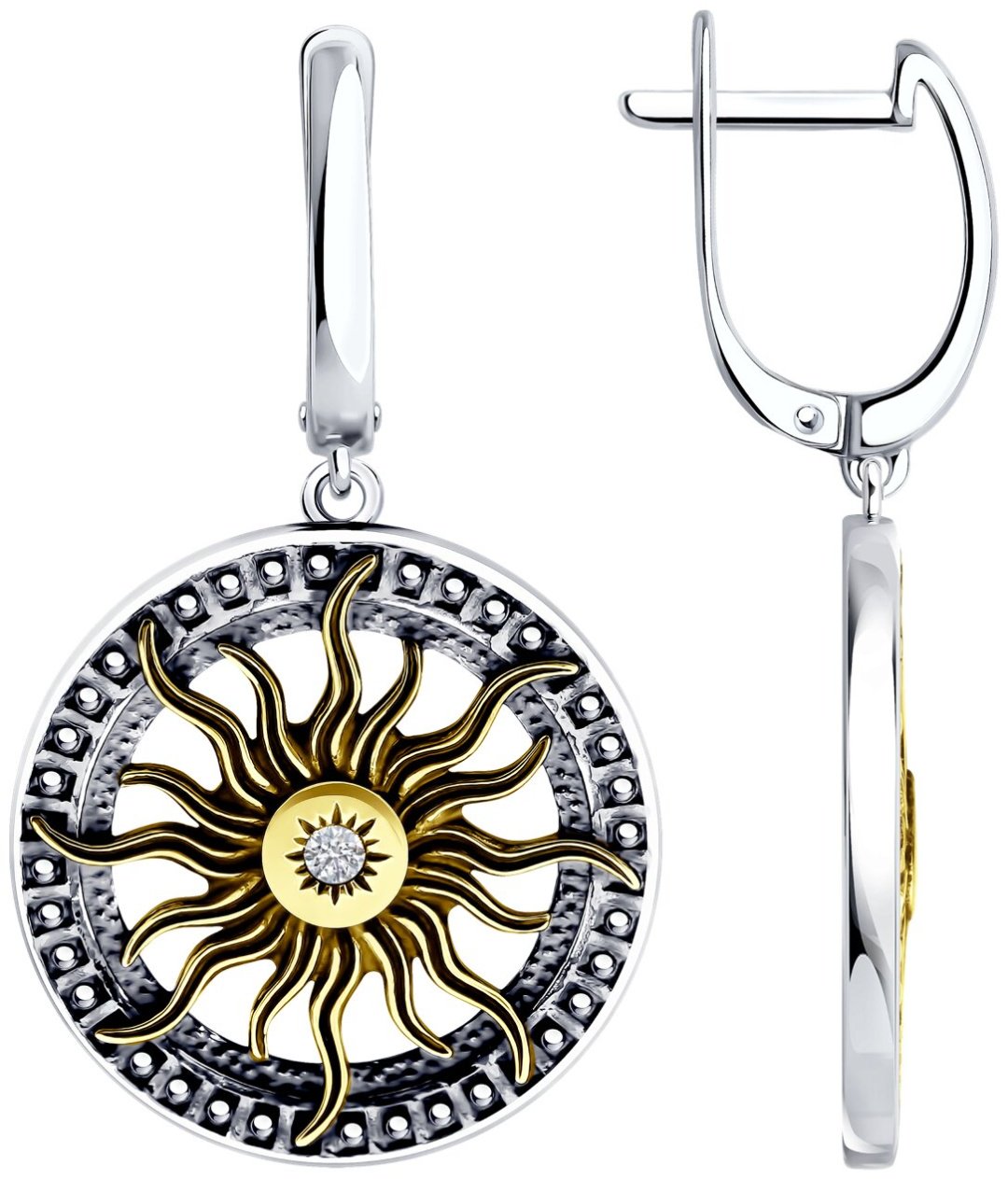 Серьги SOKOLOV 95020126 вес 7.57 г серебро, фианит купить,NaN