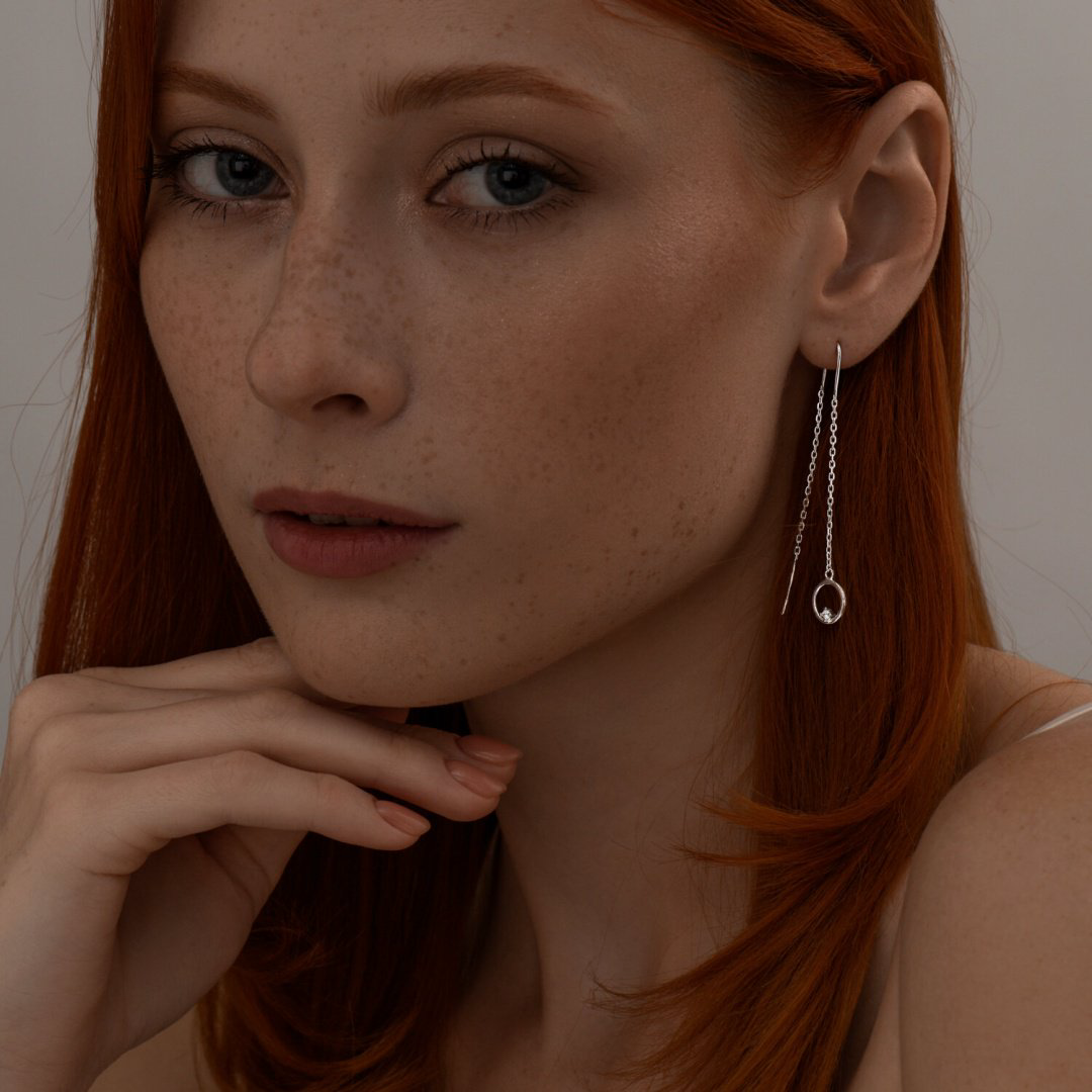 Серьги-цепочки SOKOLOV 94025983 вес 1.76 г серебро, фианит купить,NaN
