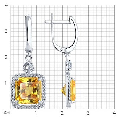 Серьги SOKOLOV 94026780 вес 7.07 г серебро, фианит купить,NaN