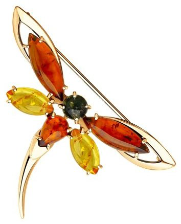 Брошь Diamant 93-340-00468-1 вес 3.72 г серебро, янтарь купить,NaN