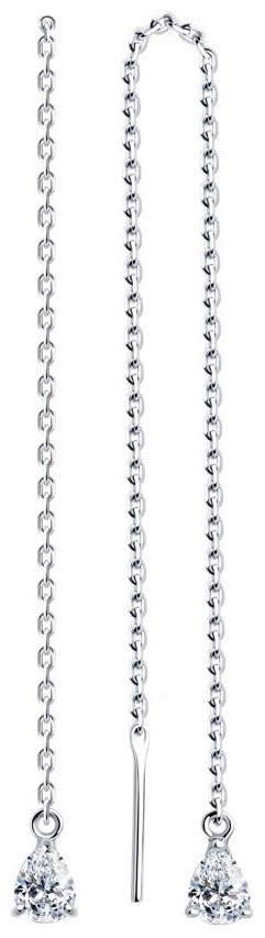 Серьги-цепочки SOKOLOV 94026023 вес 1.55 г серебро, кристалл Swarovski купить,NaN