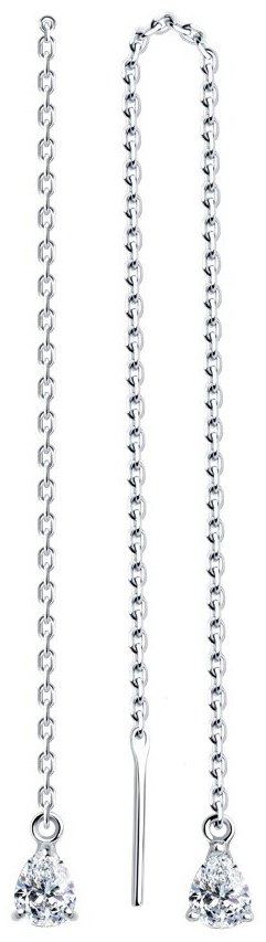 Серьги-цепочки SOKOLOV 94026023 вес 1.55 г серебро, кристалл Swarovski купить,NaN
