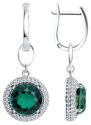 Серьги SOKOLOV А92023200С вес 6.36 г серебро, фианит, кварц купить,NaN