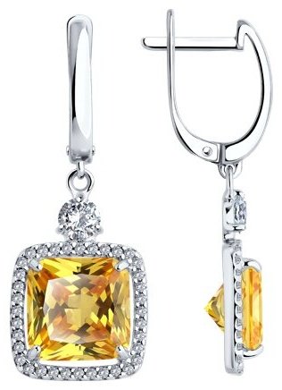 Серьги SOKOLOV 94026780 вес 7.1 серебро, фианит купить,NaN