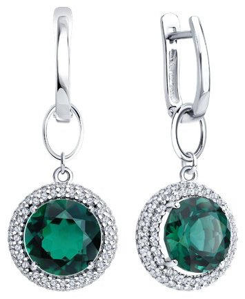 Серьги SOKOLOV А92023200С вес 6.36 г серебро, фианит, кварц купить,NaN