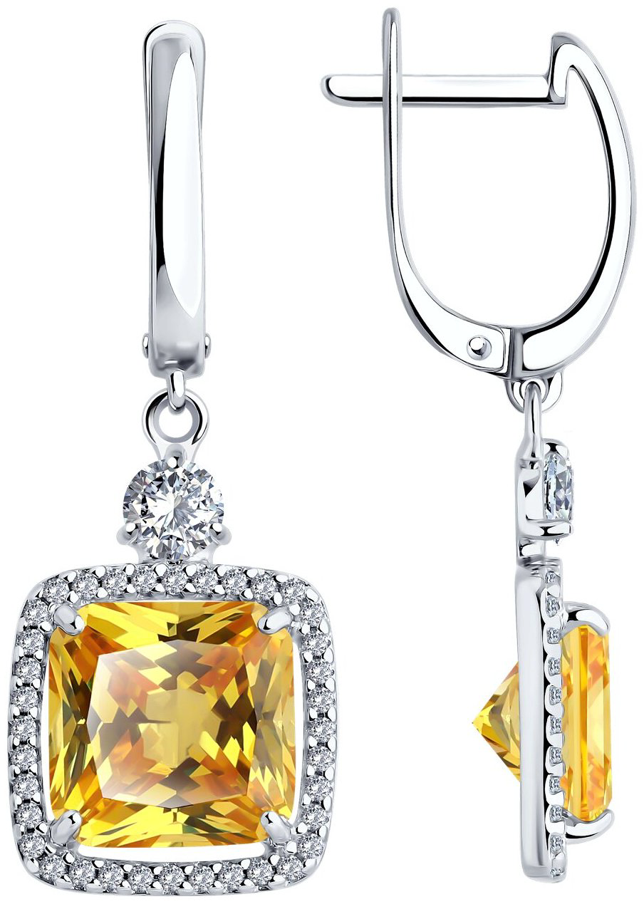 Серьги SOKOLOV 94026780 вес 7.24 г серебро, фианит купить,NaN