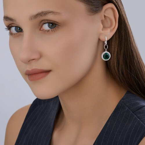 Серьги SOKOLOV А92023200С вес 6.36 г серебро, фианит, кварц купить,NaN