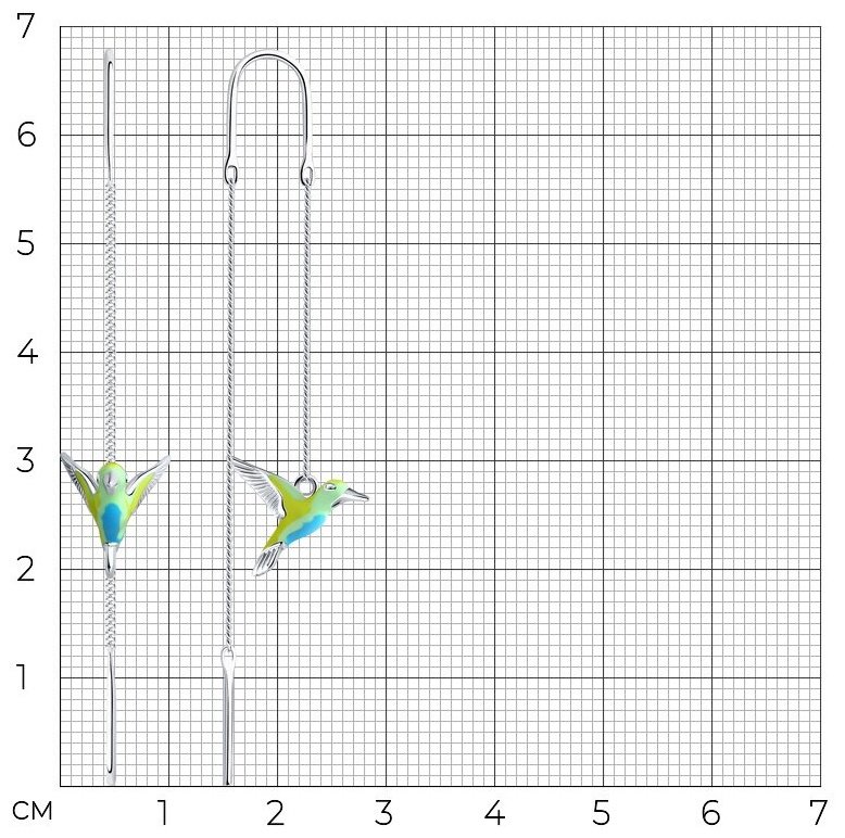 Серьги-цепочки SOKOLOV 94026026 вес 2.15 г серебро, эмаль купить,NaN