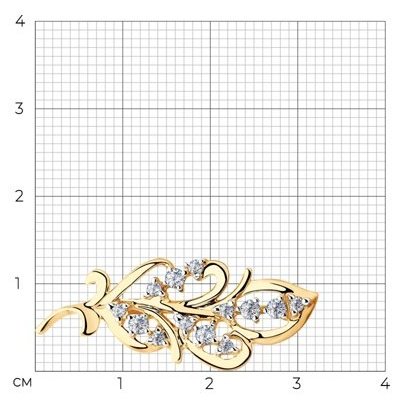Брошь SOKOLOV 040254 вес 1.92 г золото, фианит купить,NaN