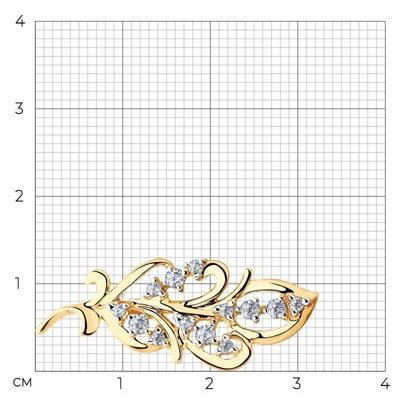 Брошь SOKOLOV 040254 вес 1.92 г золото, фианит купить,NaN
