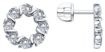 Серьги SOKOLOV 94026783 вес 3.13 г серебро, фианит купить,NaN