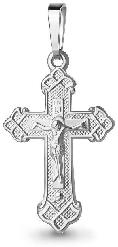 Крестик AQUAMARINE 10361_a вес 1.36 г серебро, без вставок купить,NaN