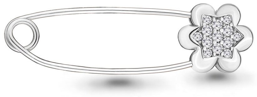 Булавка AQUAMARINE 70484А вес 1.16 г серебро, фианит купить,NaN