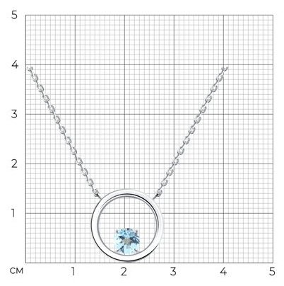 Колье SOKOLOV 92070100 длина 40 см вес 4.13 г серебро, топаз купить,NaN