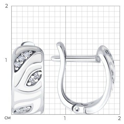Серьги SOKOLOV 94027040_s вес 2.86 г серебро, фианит, эмаль купить,NaN