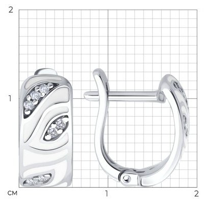 Серьги SOKOLOV 94027040_s вес 2.86 г серебро, фианит, эмаль купить,NaN