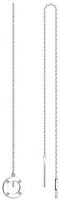 Серьги-цепочки SOKOLOV 94026101 вес 1.83 г серебро, фианит купить,NaN