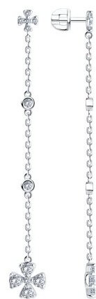 Серьги-цепочки SOKOLOV 94026480 вес 3.11 г серебро, фианит купить,NaN