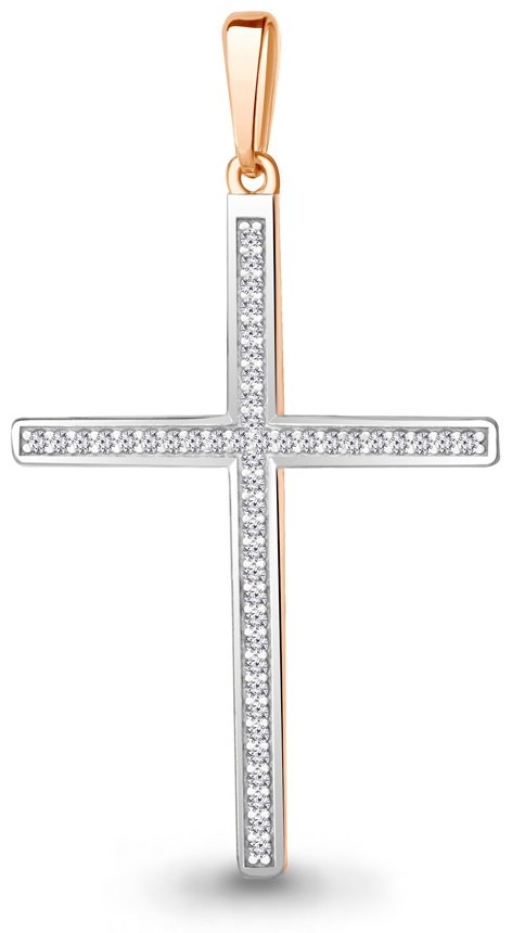 Крестик AQUAMARINE 22309А.6 вес 1.91 г серебро, фианит купить,NaN