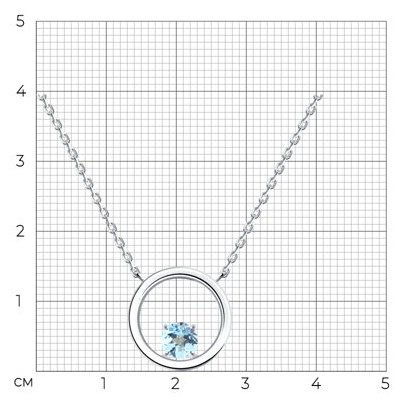 Колье SOKOLOV 92070100_45 длина 45 см вес 4.13 г серебро, топаз купить,NaN