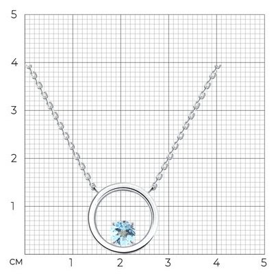 Колье SOKOLOV 92070100_45 длина 45 см вес 4.13 г серебро, топаз купить,NaN