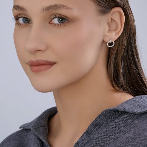 Серьги SOKOLOV S94027213A вес 2.9 г серебро, фианит купить,NaN