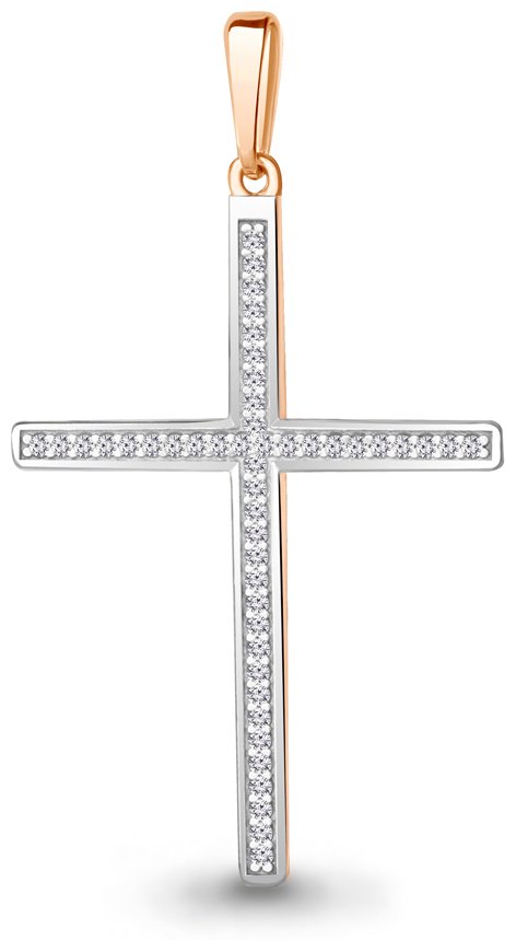Крестик AQUAMARINE 22309A вес 1.96 г серебро, фианит купить,NaN