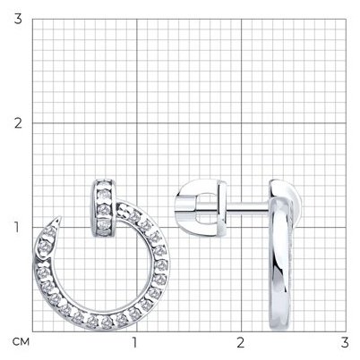 Серьги SOKOLOV S94027213A вес 2.9 г серебро, фианит купить,NaN