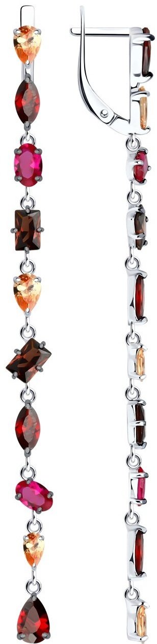 Серьги-цепочки SOKOLOV 94026488 вес 7.49 г серебро, корунд купить,NaN