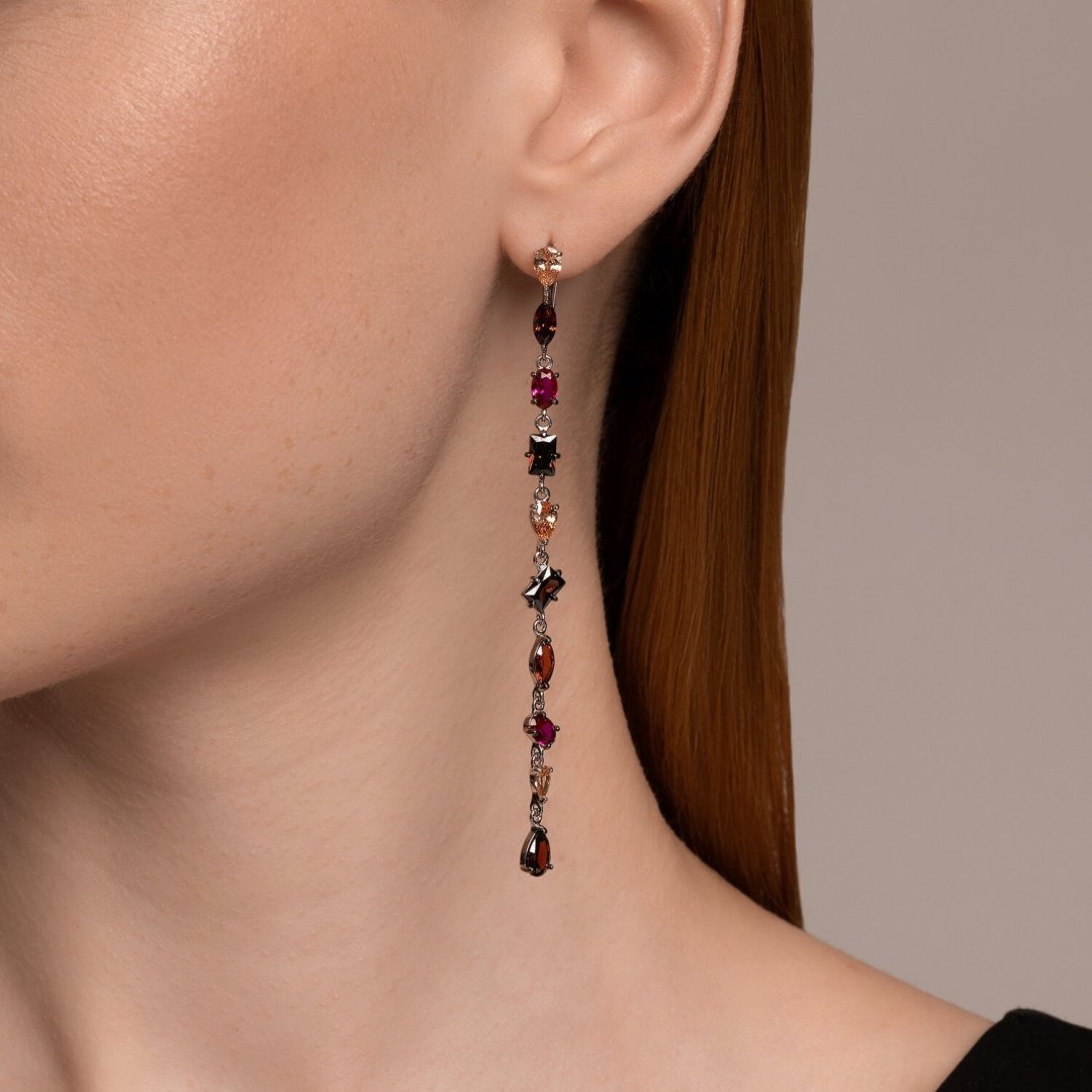 Серьги-цепочки SOKOLOV 94026488 вес 7.49 г серебро, корунд купить,NaN