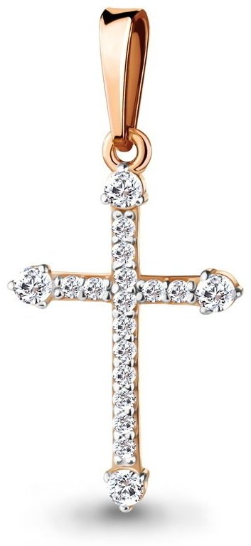 Крестик AQUAMARINE 24570А.6 вес 0.9 г серебро, фианит купить,NaN