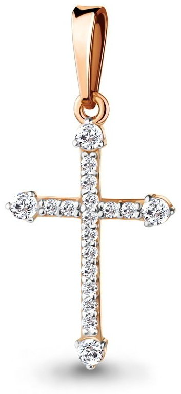 Крестик AQUAMARINE 24570А.6 вес 0.9 г серебро, фианит купить,NaN