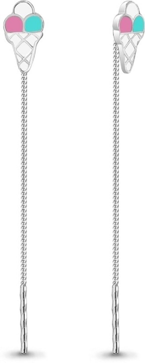 Серьги-цепочки AQUAMARINE 33962 вес 1.25 серебро, эмаль купить,NaN