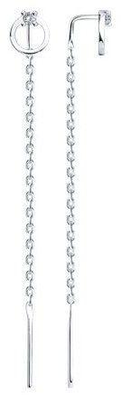 Серьги-цепочки SOKOLOV 94026633 вес 0.94 г серебро, фианит купить,NaN