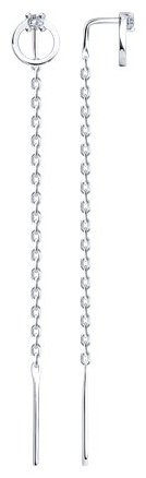 Серьги-цепочки SOKOLOV 94026633 вес 0.94 г серебро, фианит купить,NaN