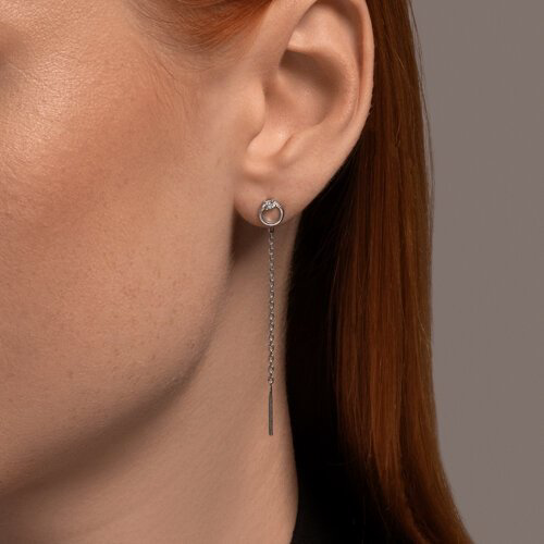 Серьги-цепочки SOKOLOV 94026633 вес 0.97 г серебро, фианит купить,NaN