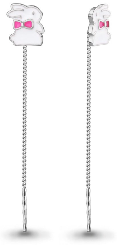 Серьги-цепочки AQUAMARINE 33964 вес 1.57 г серебро, без вставок купить,NaN