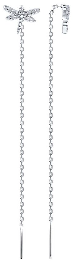 Серьги-цепочки SOKOLOV 94026852 вес 1.97 г серебро, фианит купить,NaN