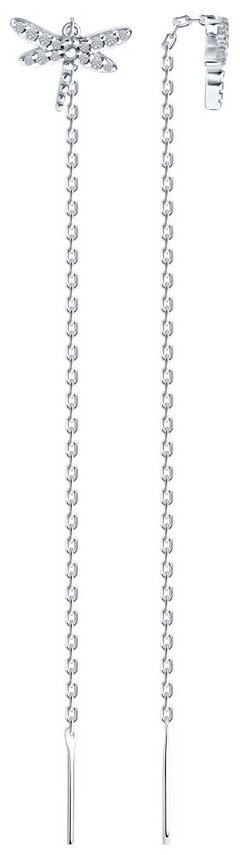 Серьги-цепочки SOKOLOV 94026852 вес 1.97 г серебро, фианит купить,NaN