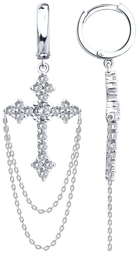 Серьги SOKOLOV 94027066 вес 5.65 г серебро, фианит купить,NaN