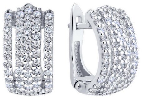 Серьги SOKOLOV 94027067 вес 4.89 г серебро, фианит купить,NaN