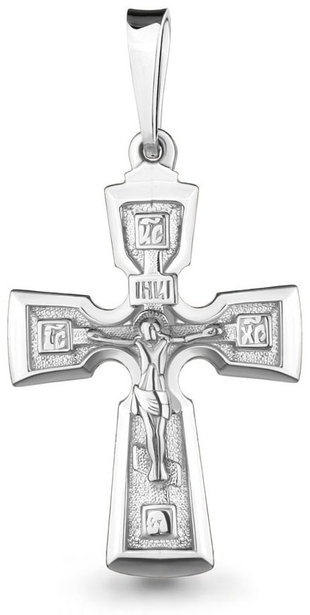 Крестик AQUAMARINE 10536 вес 3.03 г серебро, без вставок купить,NaN