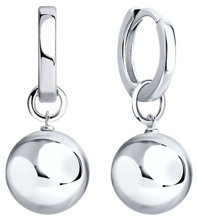 Серьги SOKOLOV 94026788 вес 6.75 г серебро, без вставок купить,NaN